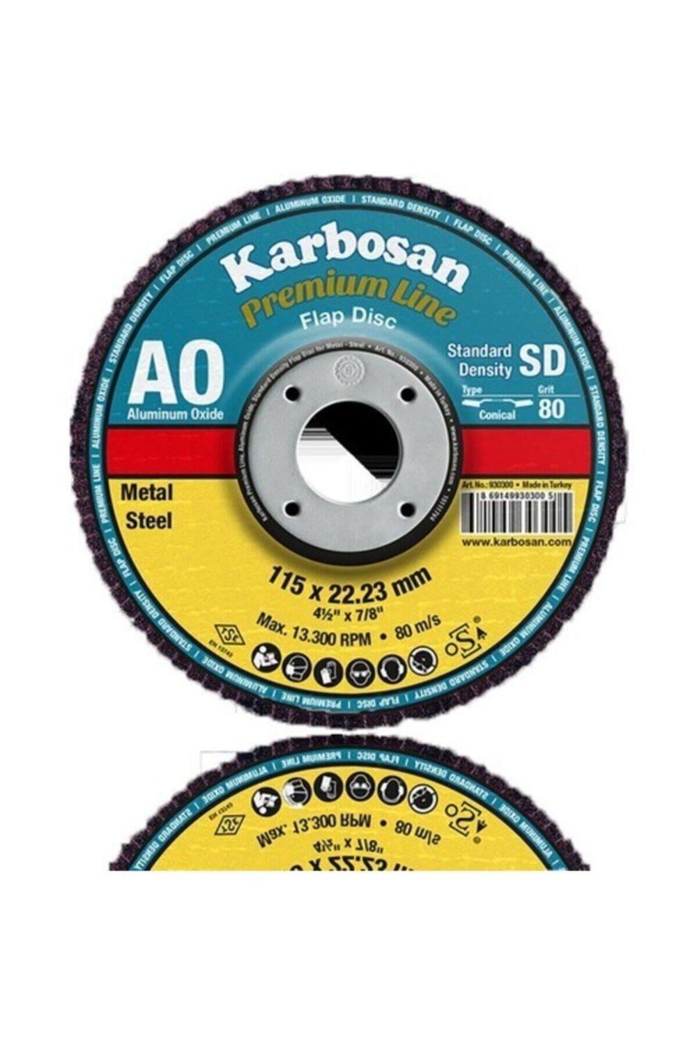 Ao Flap Disk 115x22 Konik- 80 Kum (10 LU)