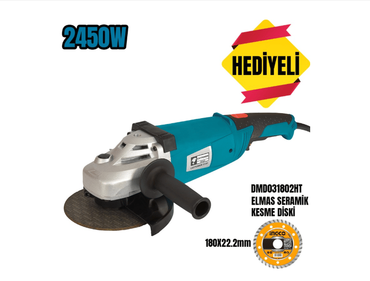 Catpower Taşlama Cat6185 180 MM 2450W (1 adet ING-DMD031802HT hediyeli)