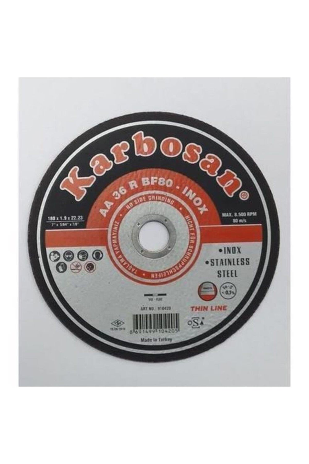 Inox Kesme Taşı 180x1,9x22,23 Mm (10 Adet)