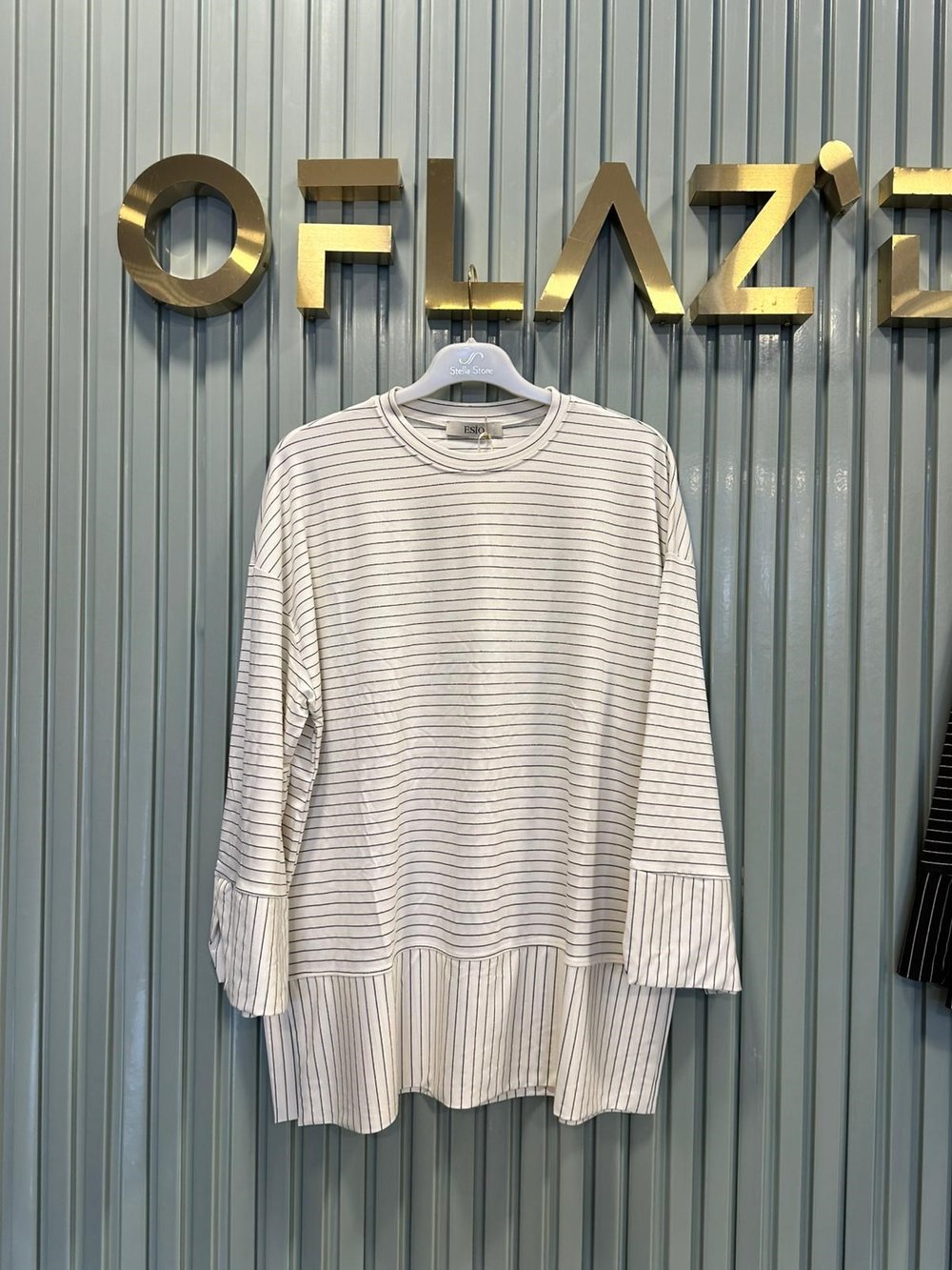 Çizgili Oysho Sweat Ekru 5023