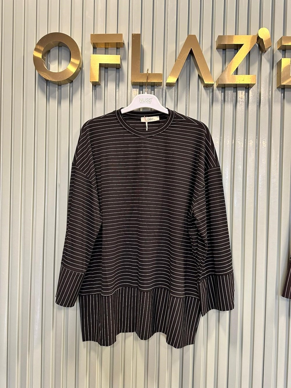 Çizgili Oysho Sweat Siyah 5023