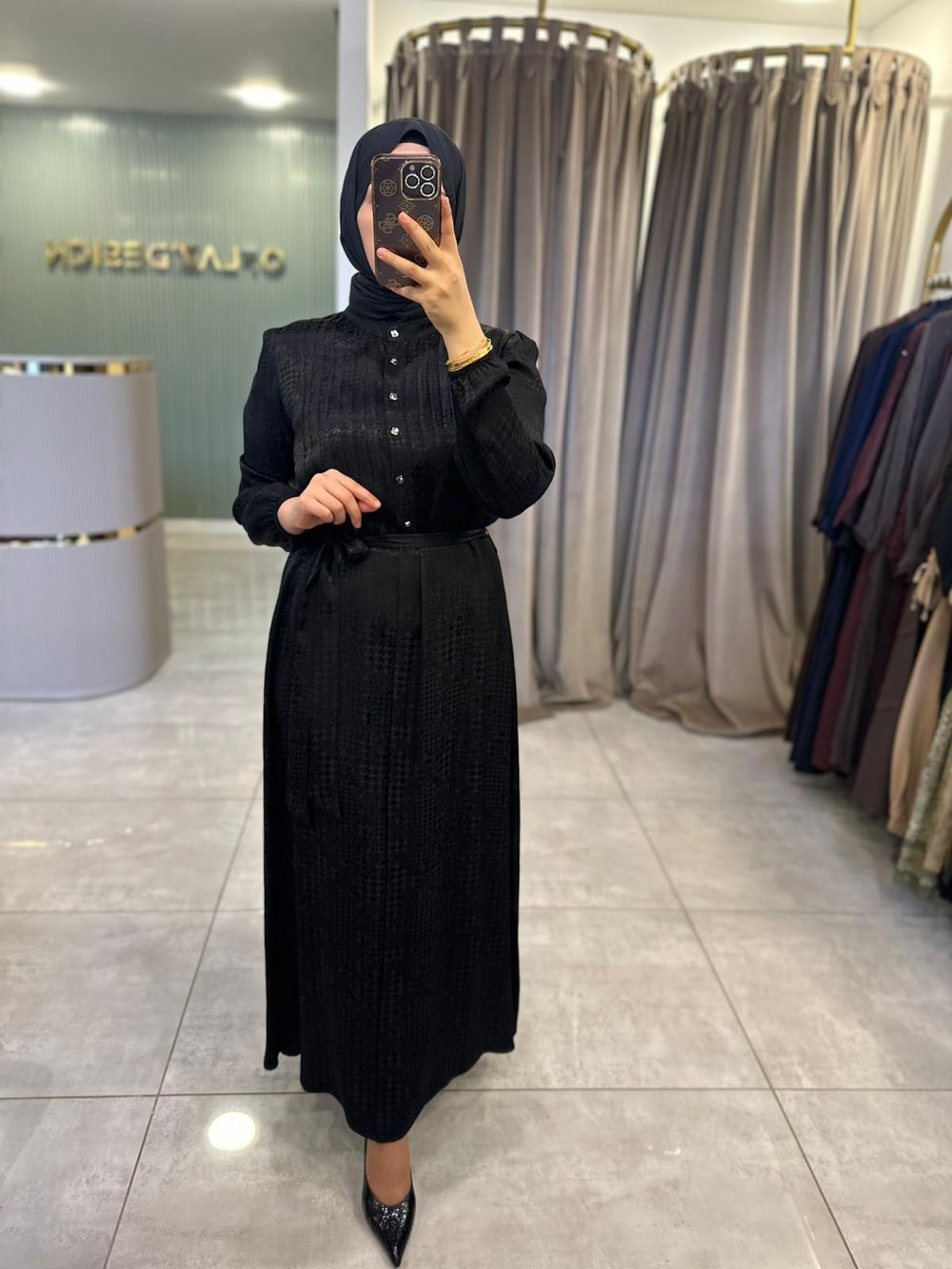 Defrina Nervür Dty. Jakarlı Elbise Siyah 41074