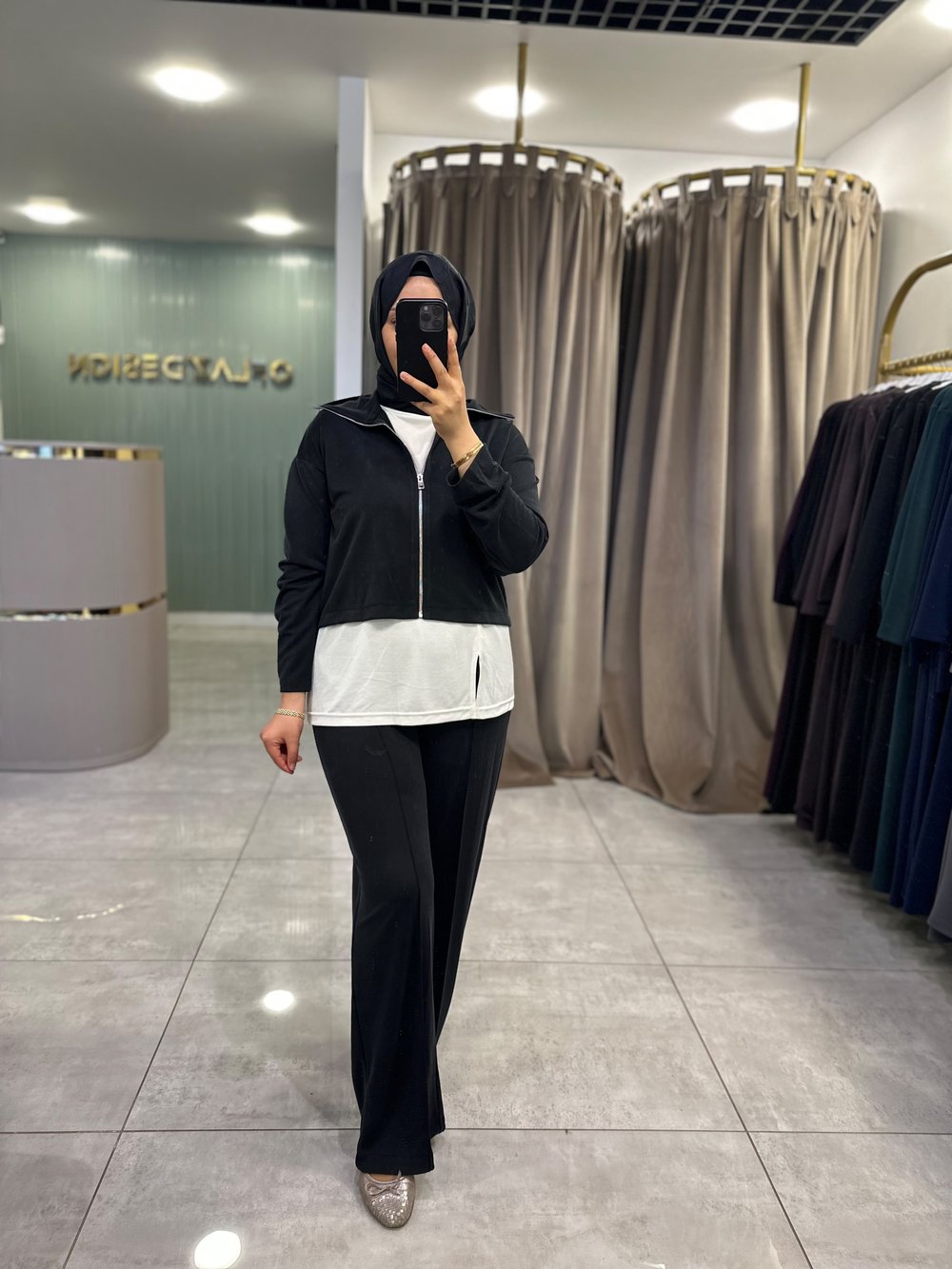 Fermuar Detaylı Basic 3lü Pantolon Takımı Siyah 22918