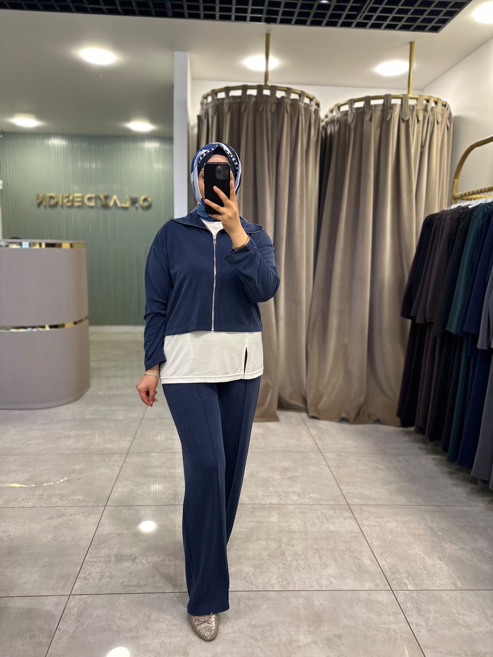 Fermuar Detaylı Basic 3lü Pantolon Takımı Lacivert 22918