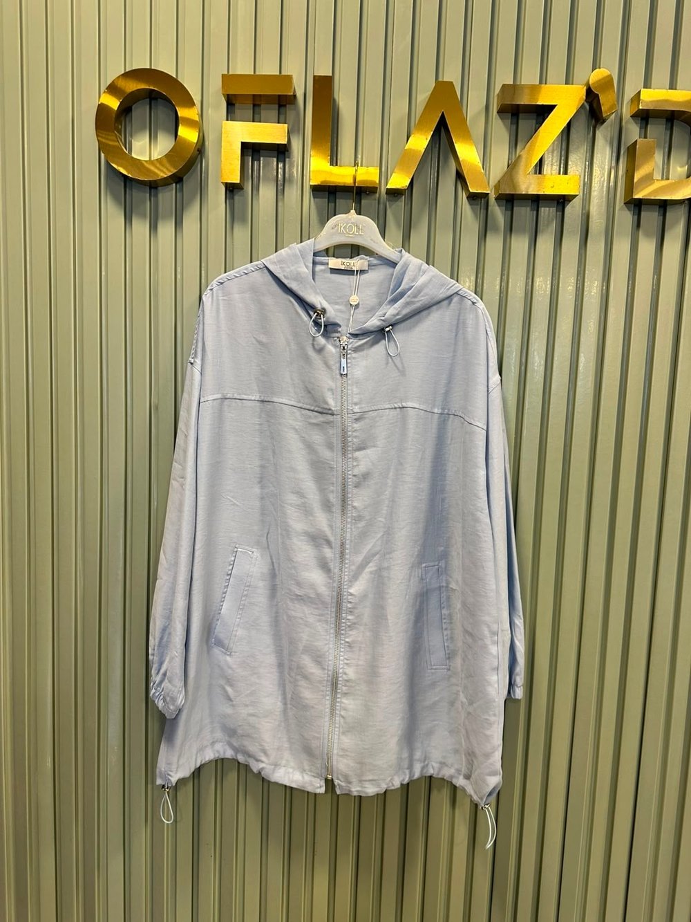 İkoll Dikiş Detaylı Bomber Ceket Açık Mavi 37794 