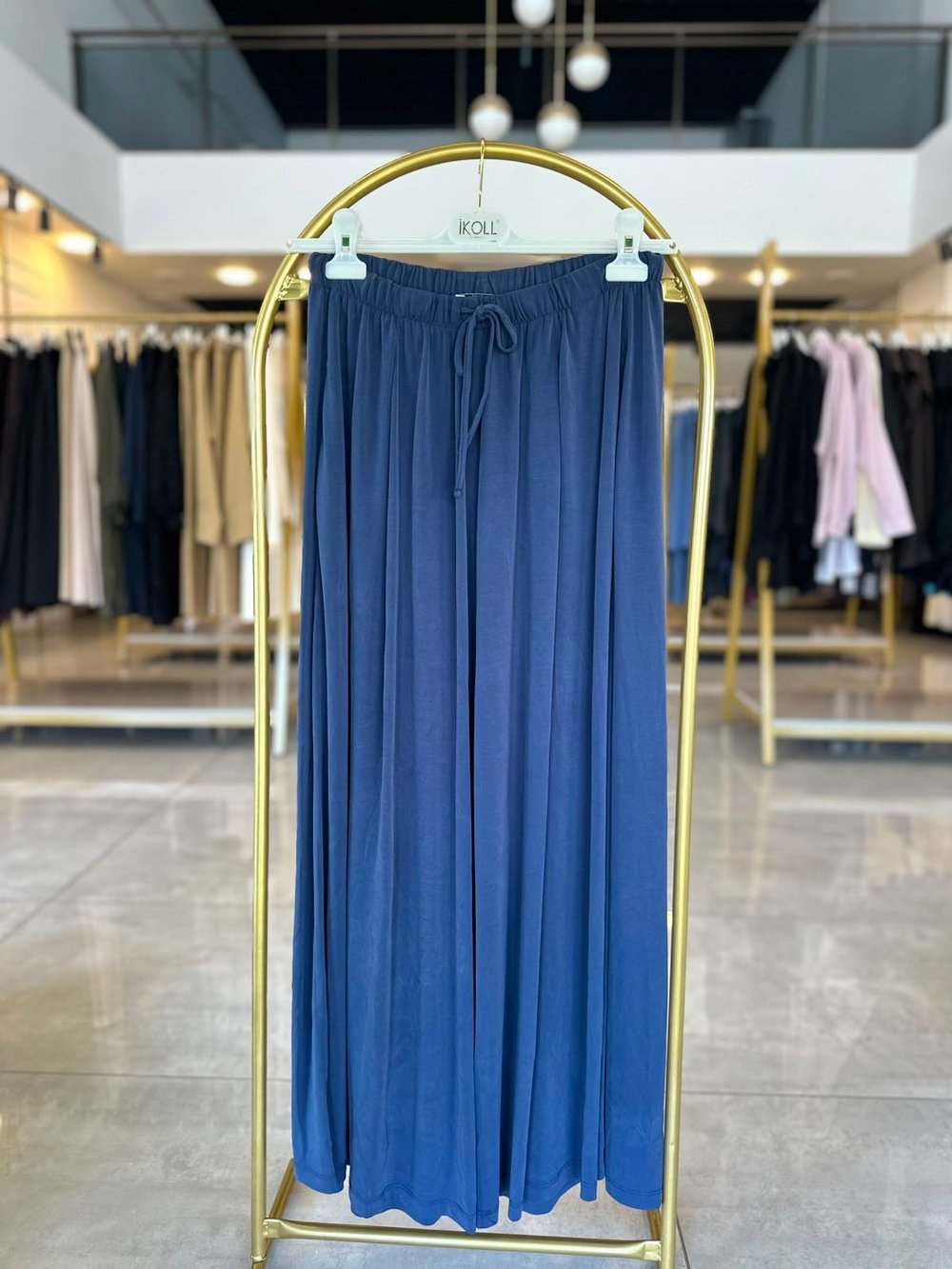 İkoll Pileli Pantolonlu Etek Lacivert 35958