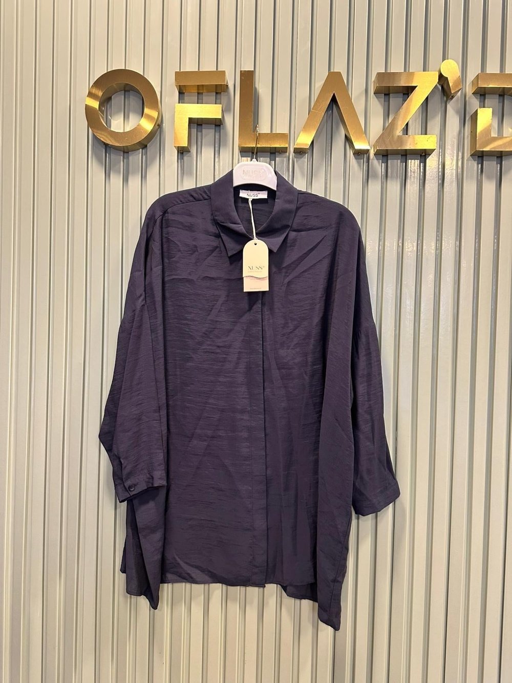 Nuss Oversize Düğmeli Gömlek Navy 26Y 3001
