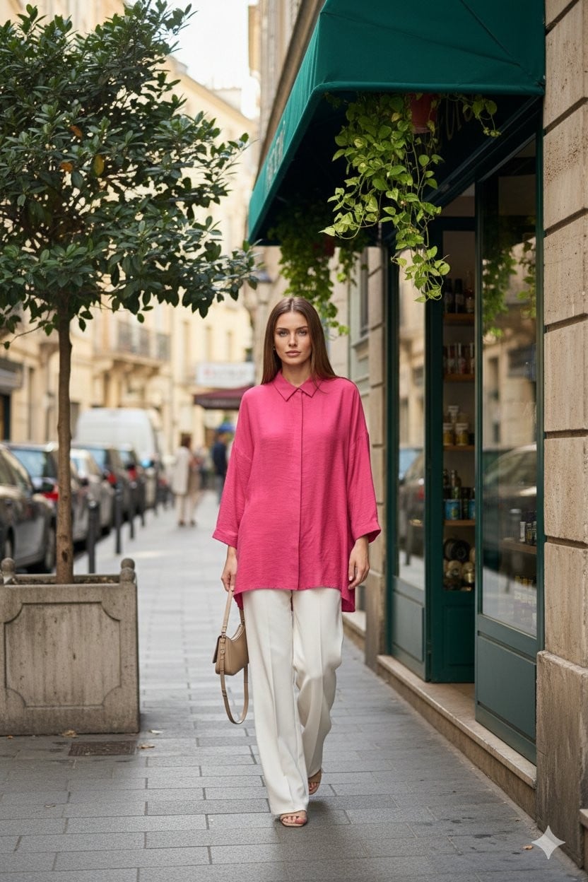 Nuss Oversize Düğmeli Gömlek Red Plum 26Y 3001