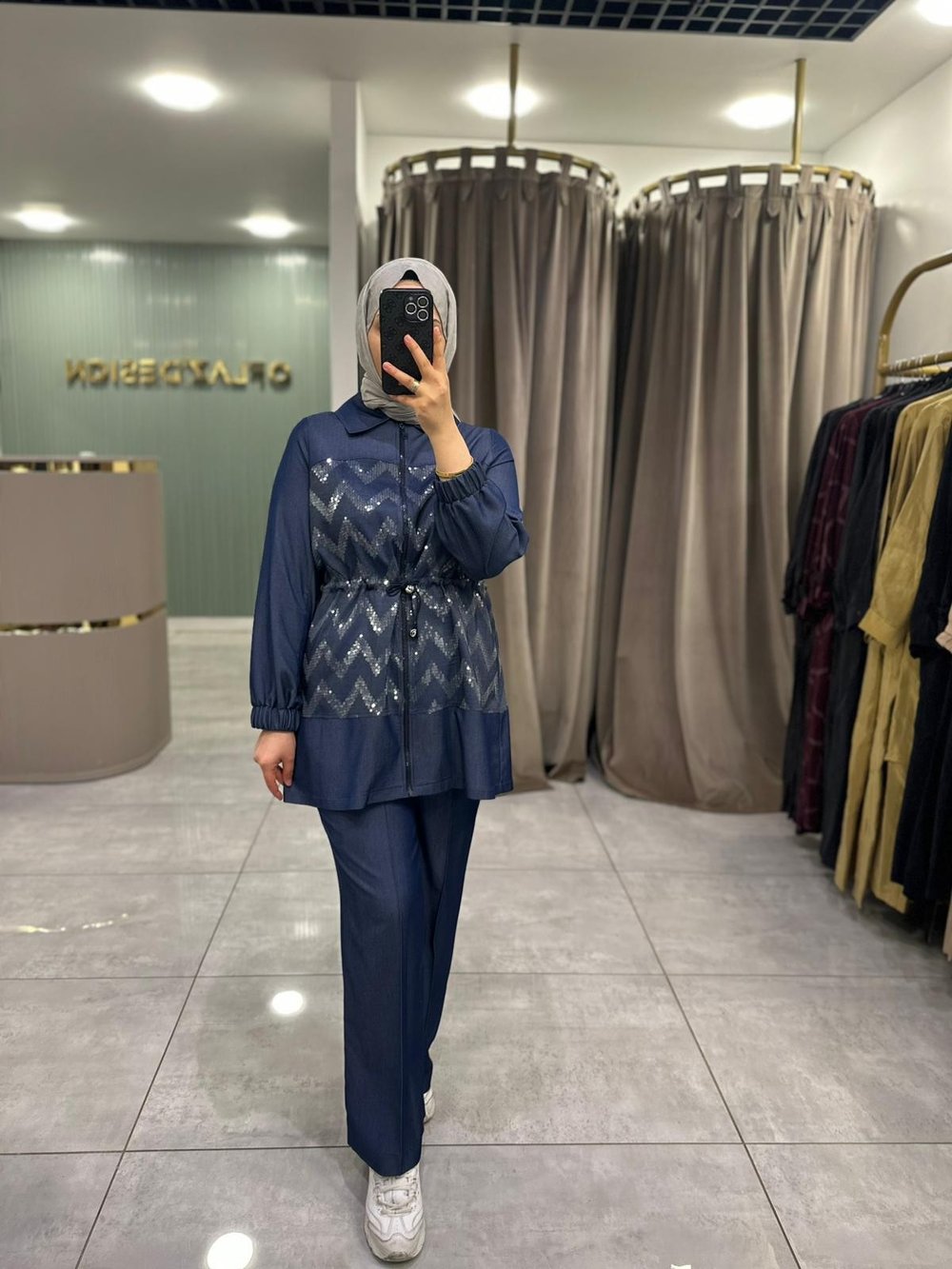 Nuss  Payet Detaylı Pantolonlu Takım Denim 26Y 1041