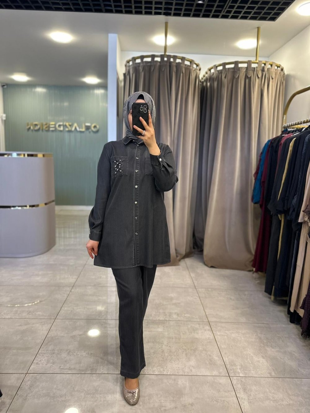 Otto Denim Kumaş Pantolonlu Takım Siyah 3411