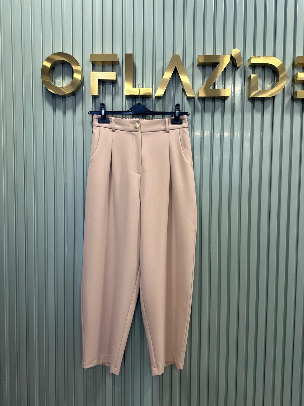 Sentez Roma Arkası Lastikli Pileli Pantolon Camel 5567 