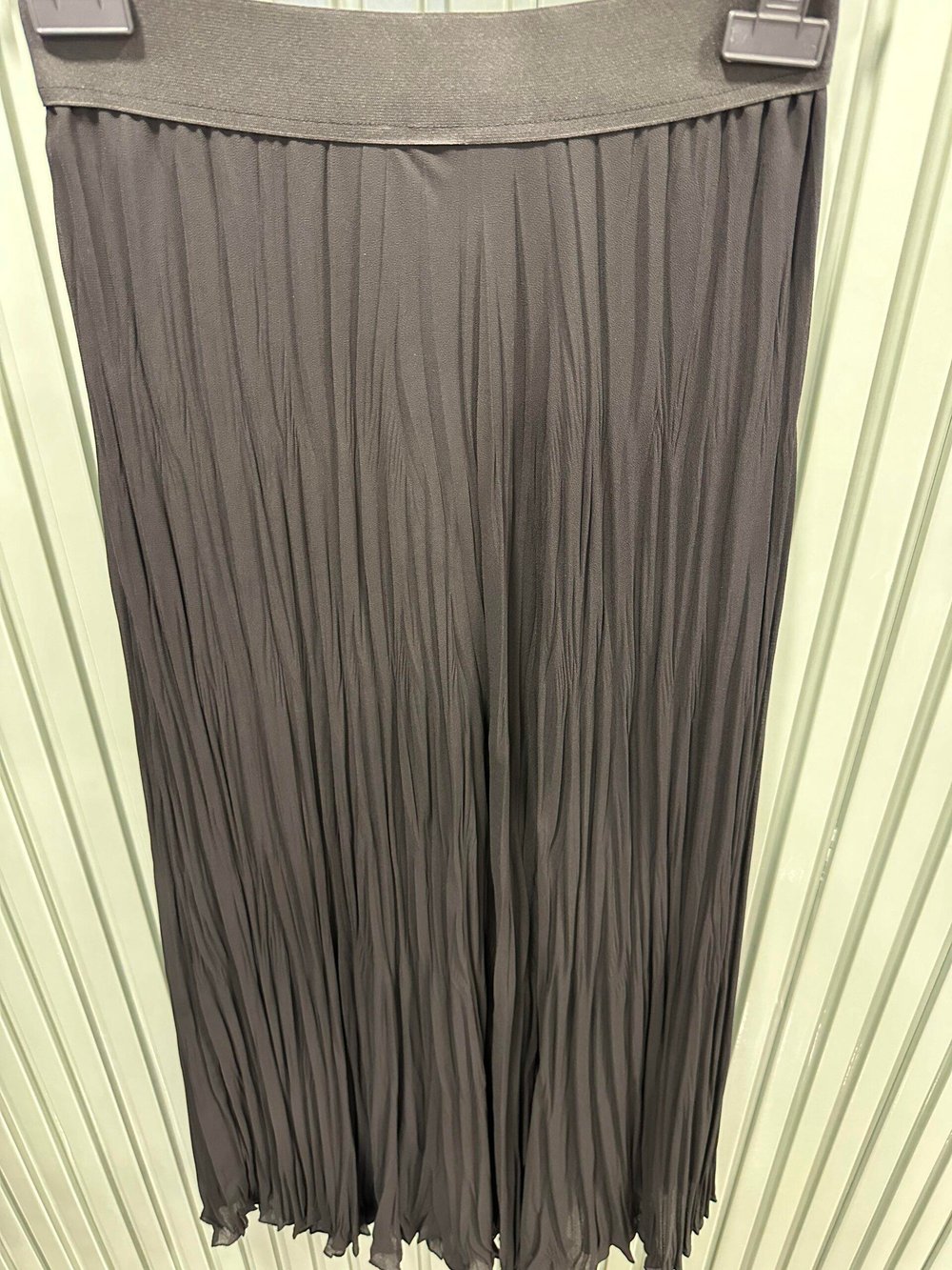 Sentez Şifon Kırıştırma Etek Siyah Sz 5432 
