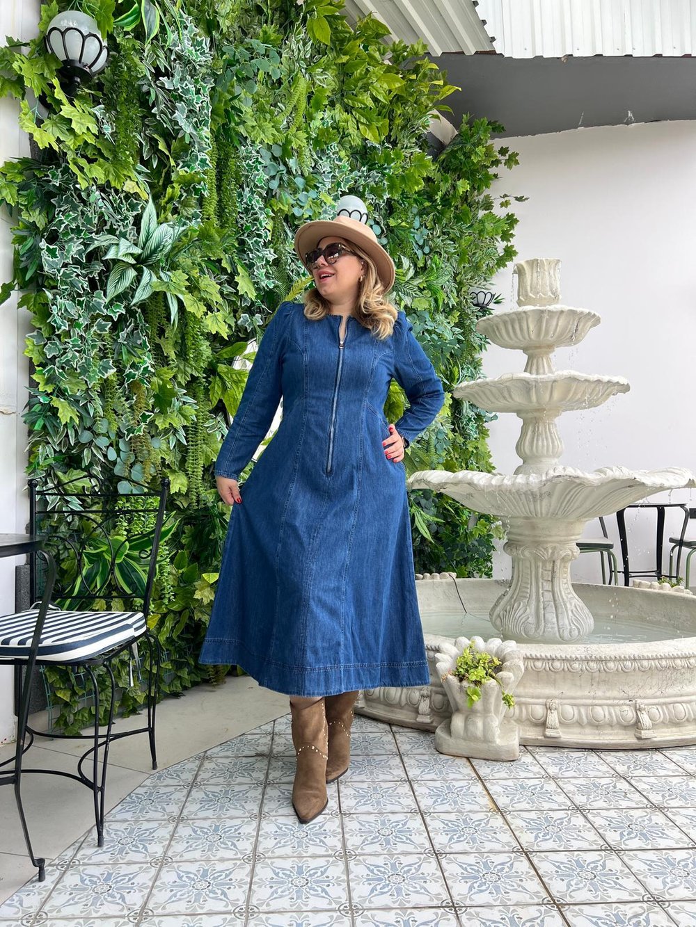 Denim Maxi Elbise 