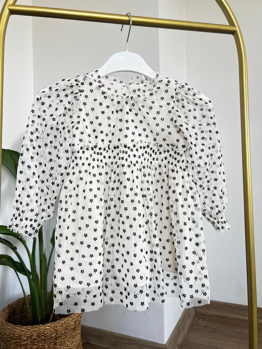 Orijinal marka tül üzeri çiçek baskılı elbise