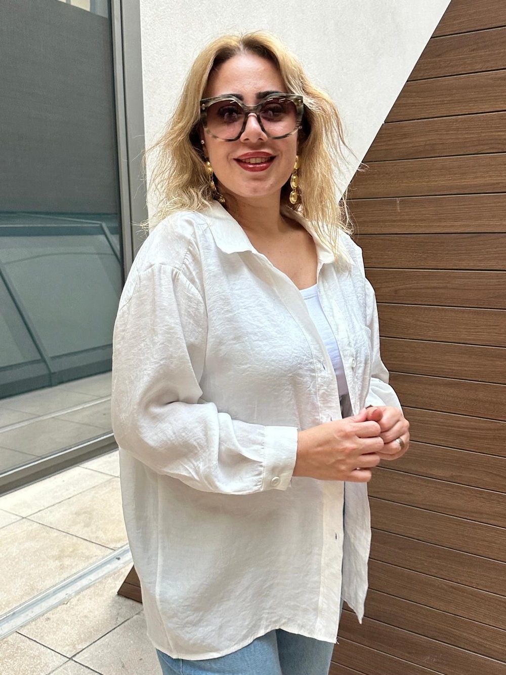 Oversize Standart Beden Gömlek (Beyaz) 