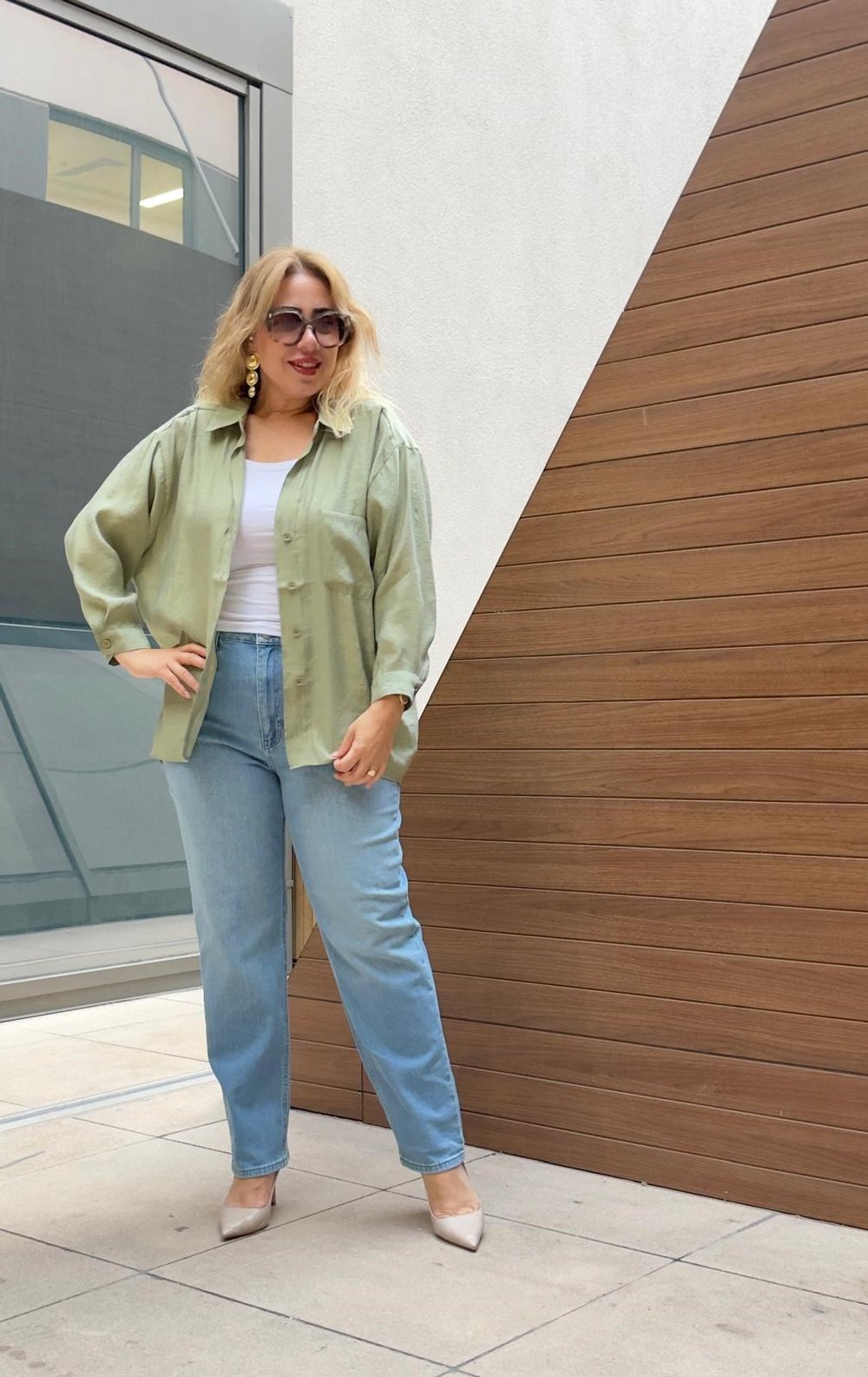 Oversize Standart Beden Gömlek (Çağla Yeşili) 