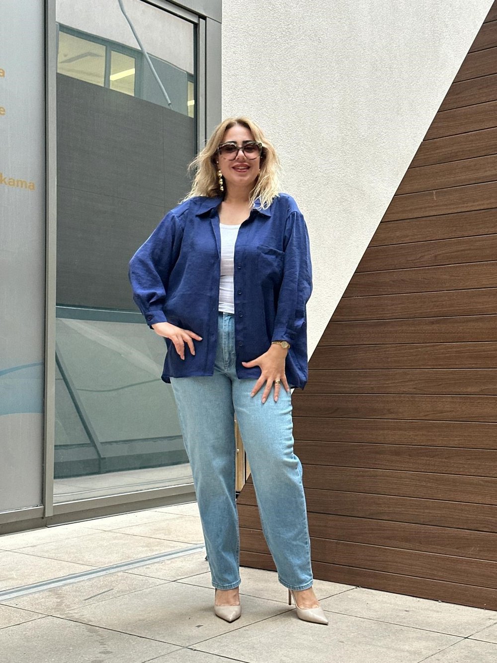 Oversize Standart Beden Gömlek (Parlement Mavi) 