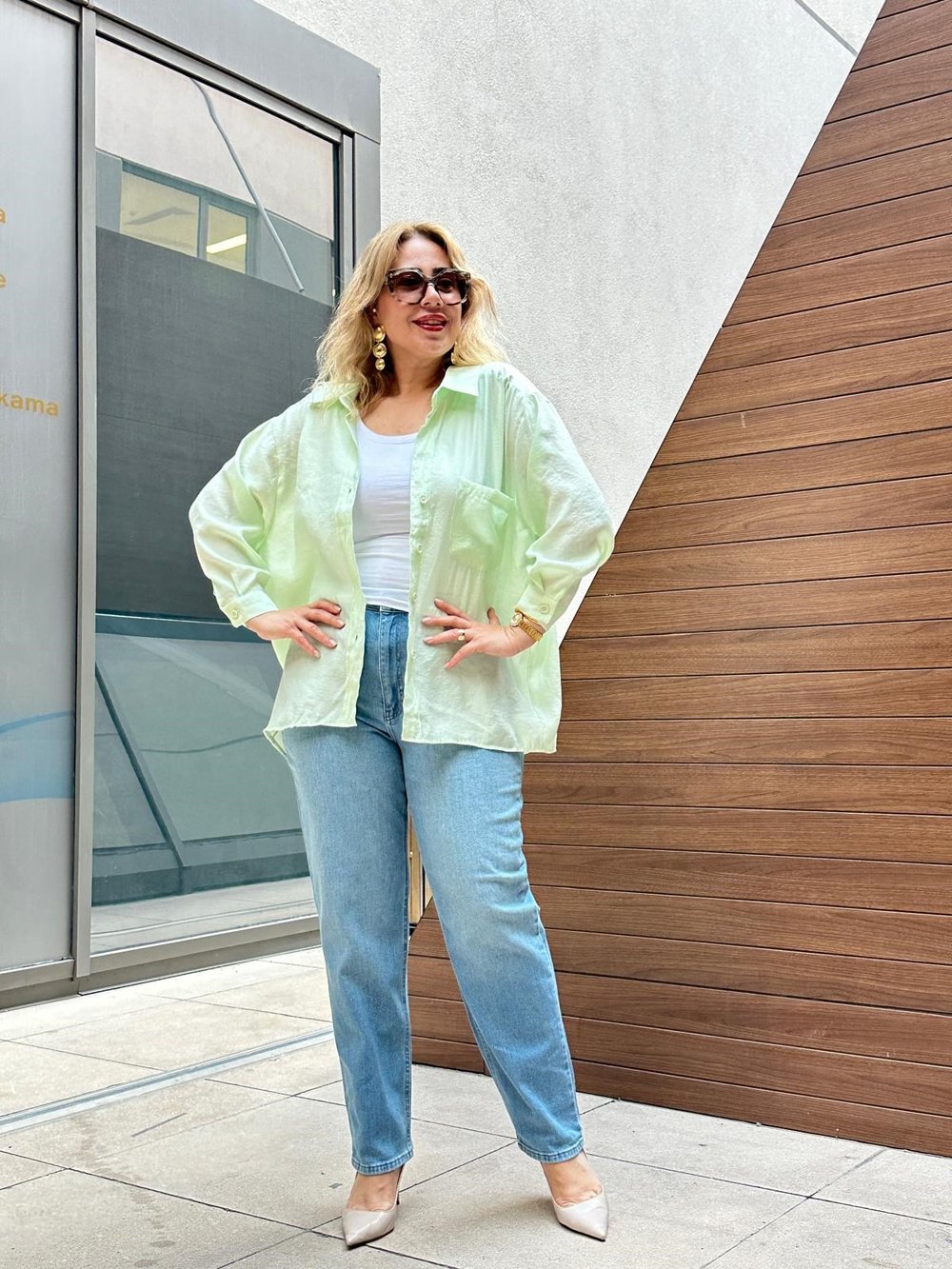 Oversize Standart Beden Gömlek (Su yeşili) 
