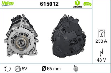 VALEO 615012 Alternatör 48V 250A Golf A3 Cupra Passat Tiguan T-Roc 1.0/1.5 TSI 2020-