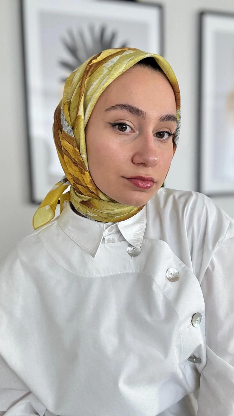 Marin Desen Soft Pamuk Eşarp-Lime