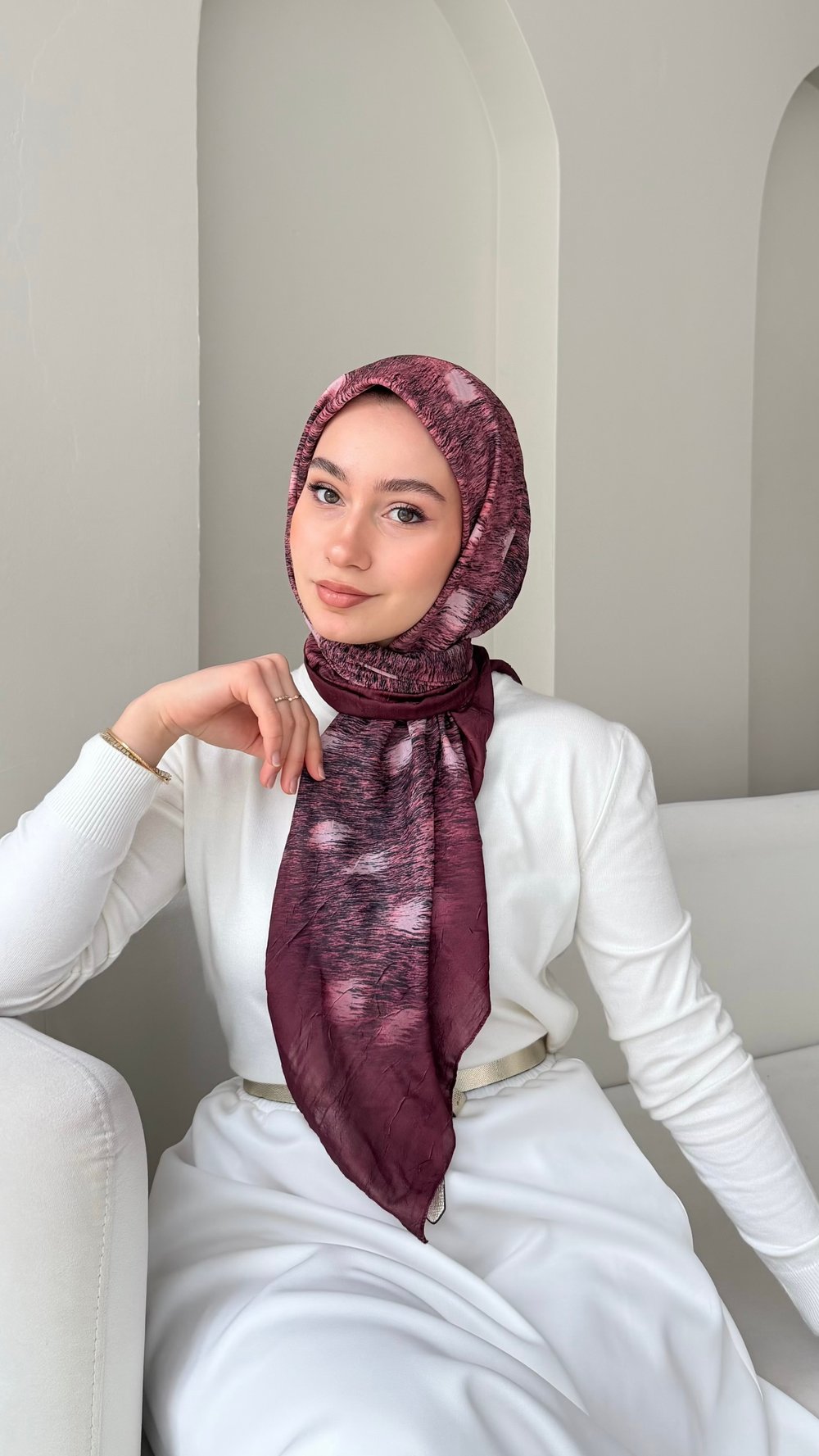 Bambi Bambu Kraş Eşarp - Gül Kurusu