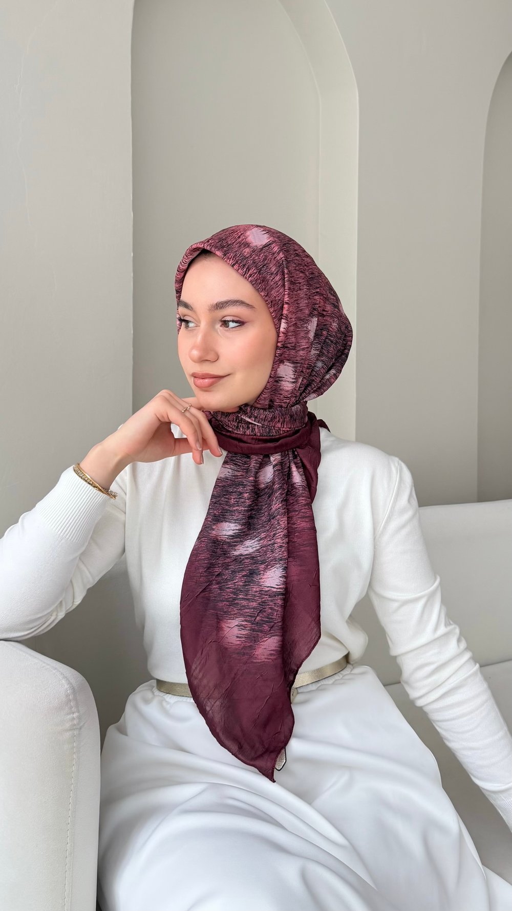 Bambi Bambu Kraş Eşarp - Gül Kurusu