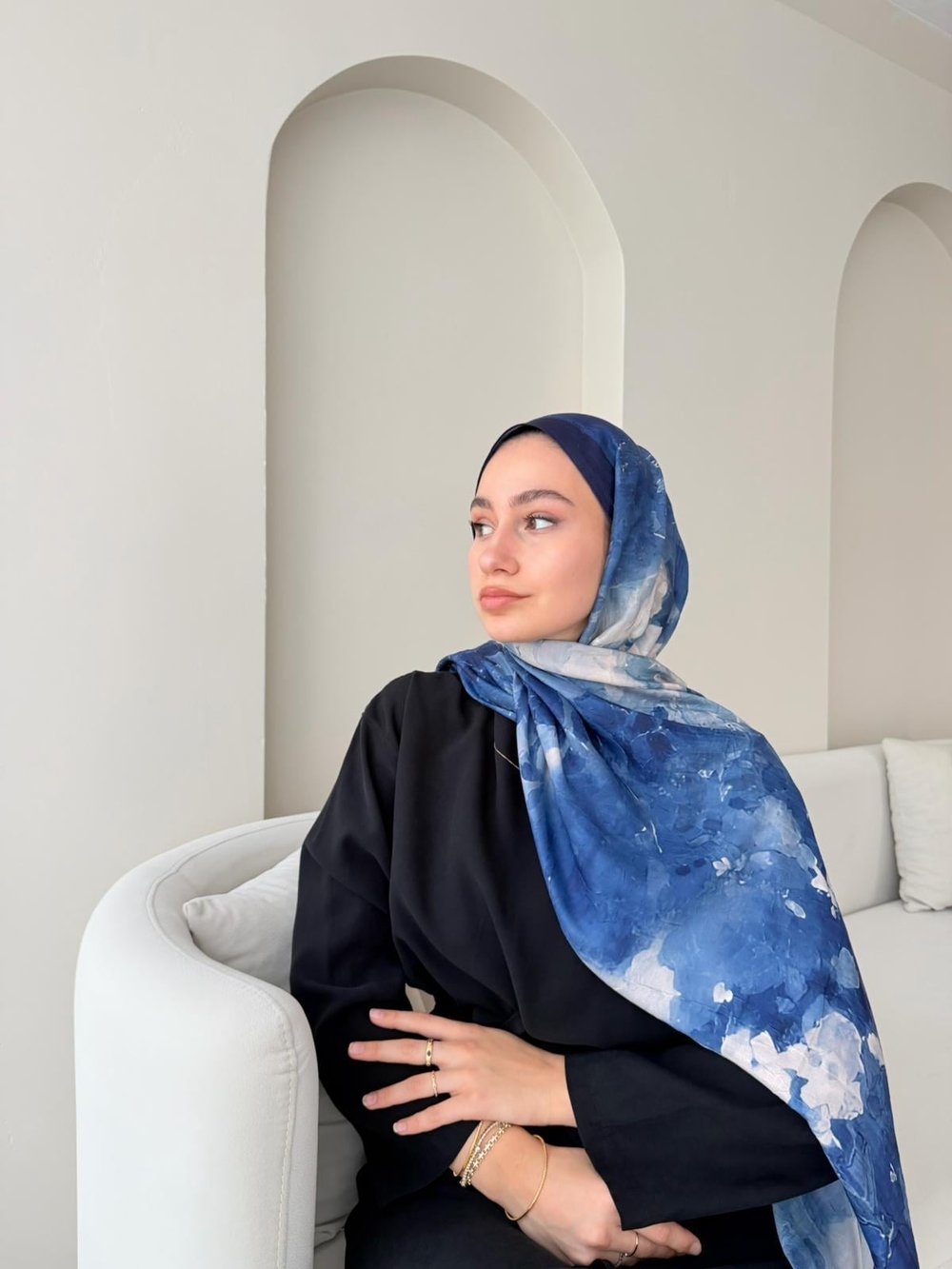 Batik Bambu Kraş Şal-Lacivert