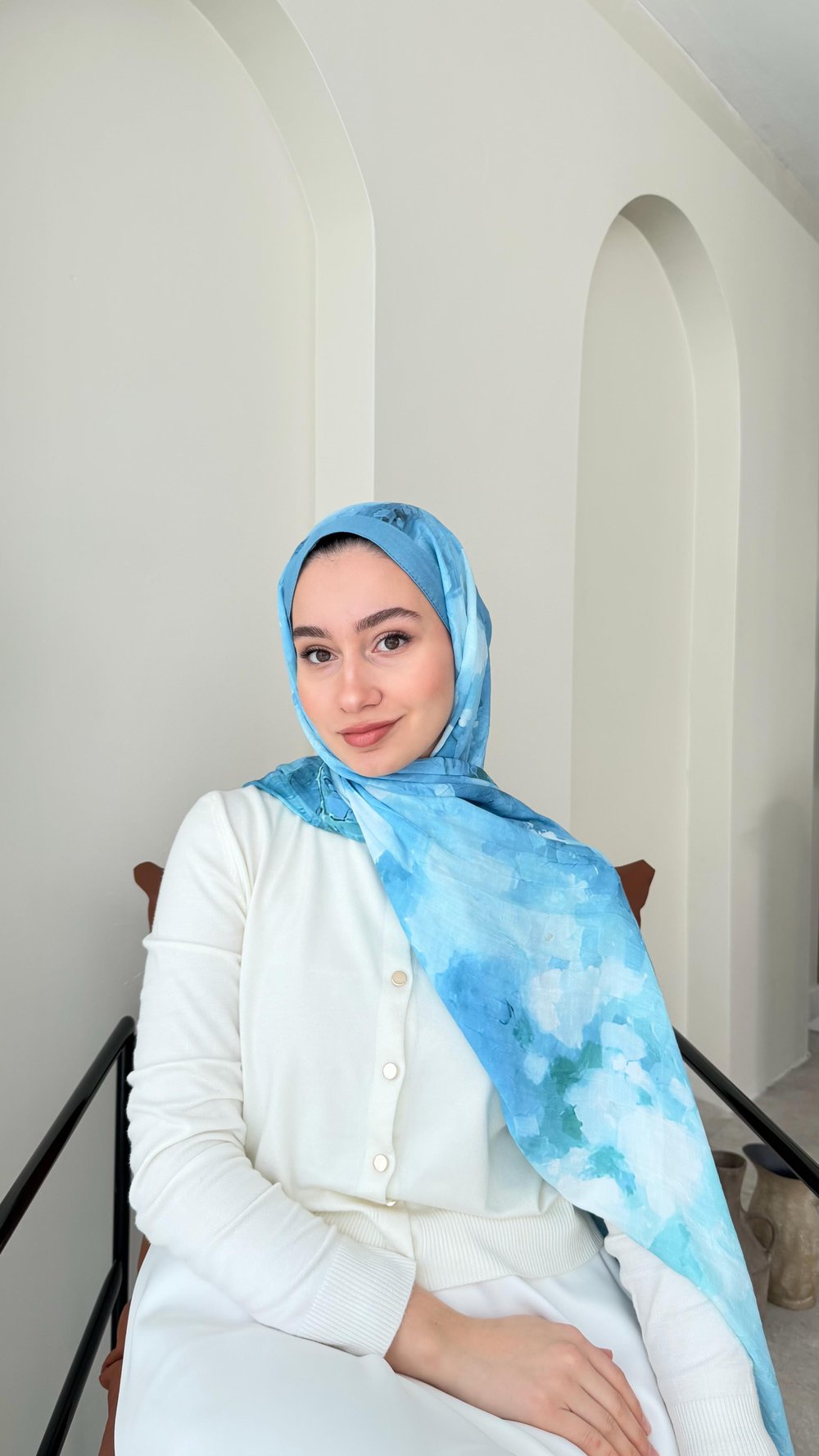Batik Bambu Kraş Şal-Mavi