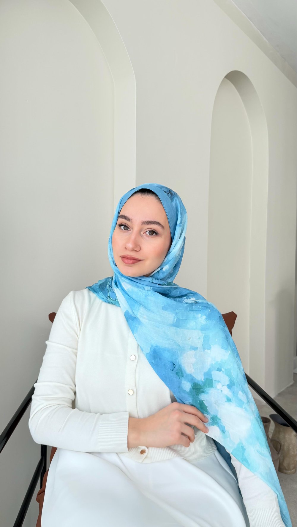 Batik Bambu Kraş Şal-Mavi
