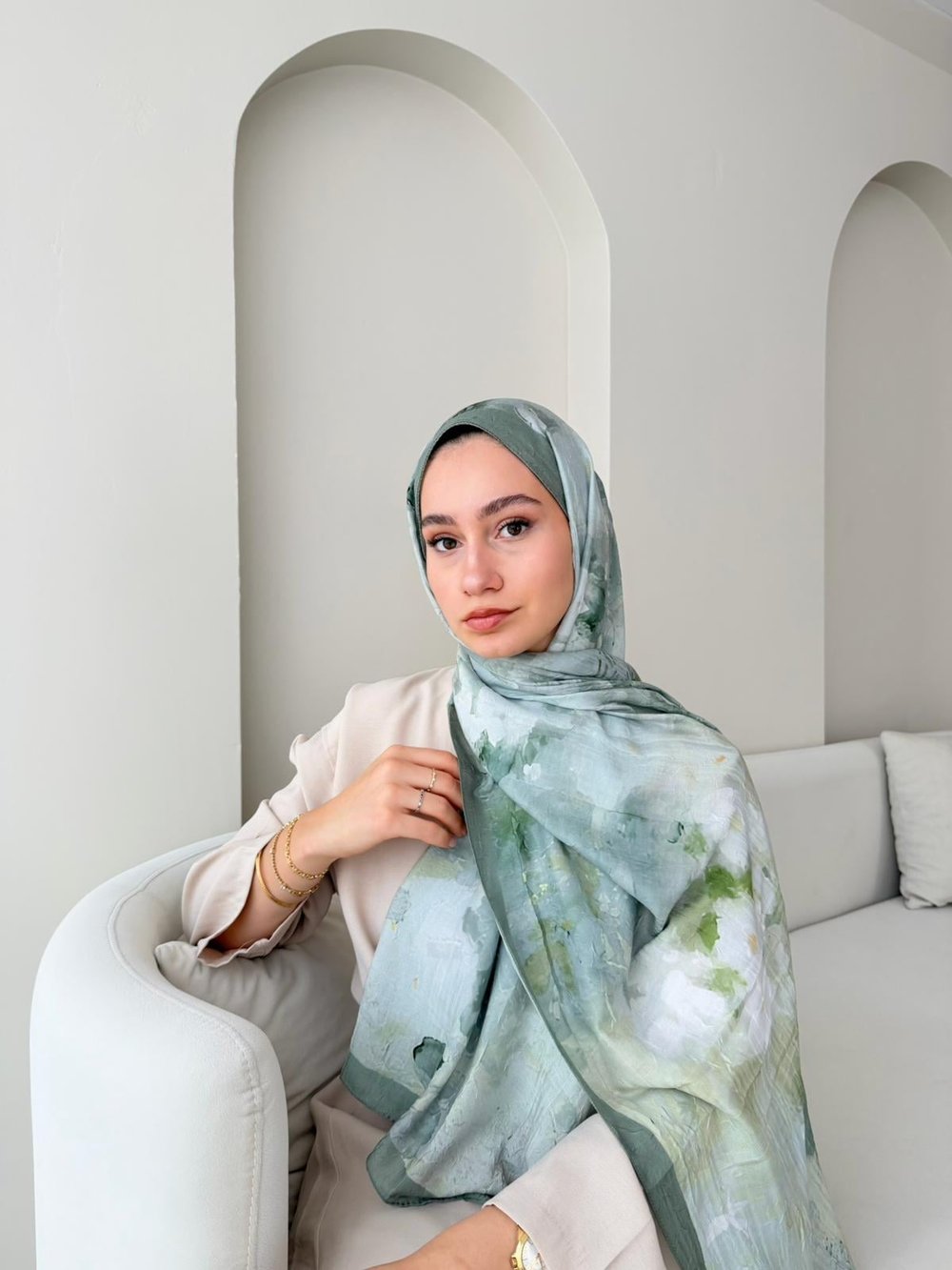 Batik Bambu Kraş Şal-Mint Yeşili