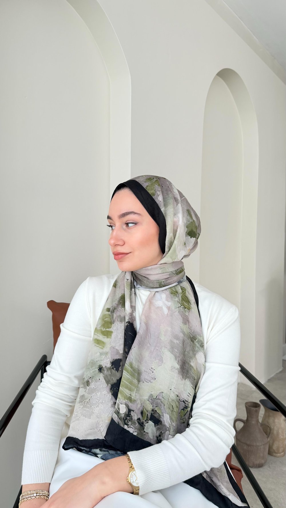 Batik Bambu Kraş Şal-Siyah&Yeşil