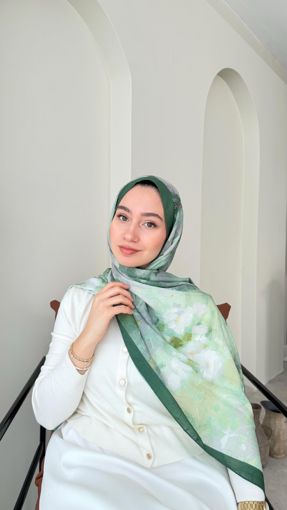 Batik Bambu Kraş Şal-Zümrüt Yeşili