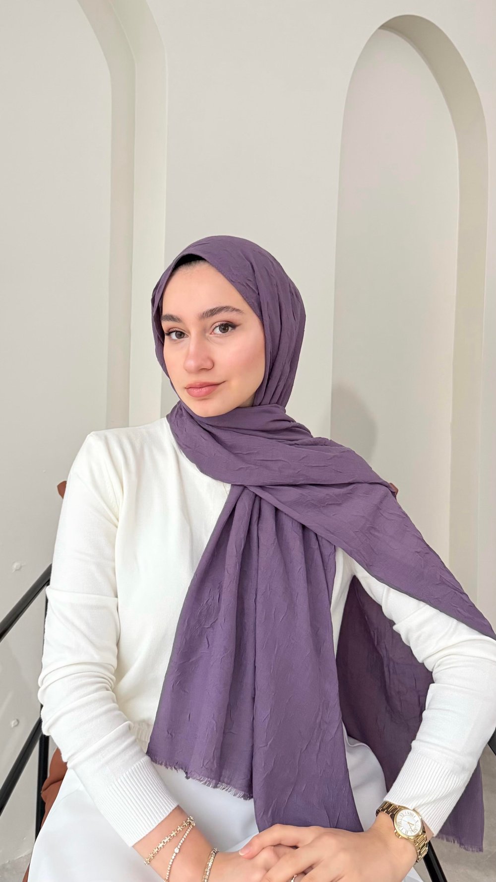 Leila Modal Pamuk Şal - Lavanta