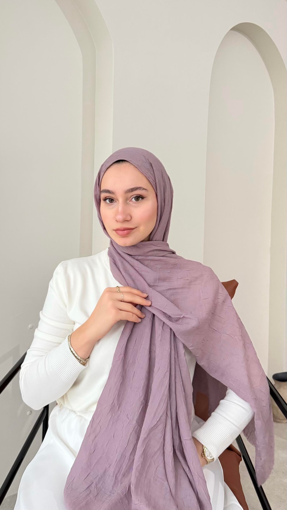 Leila Modal Pamuk Şal - Lila
