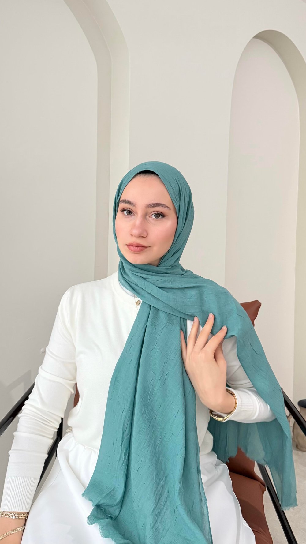 Leila Modal Pamuk Şal - Mint Yeşili