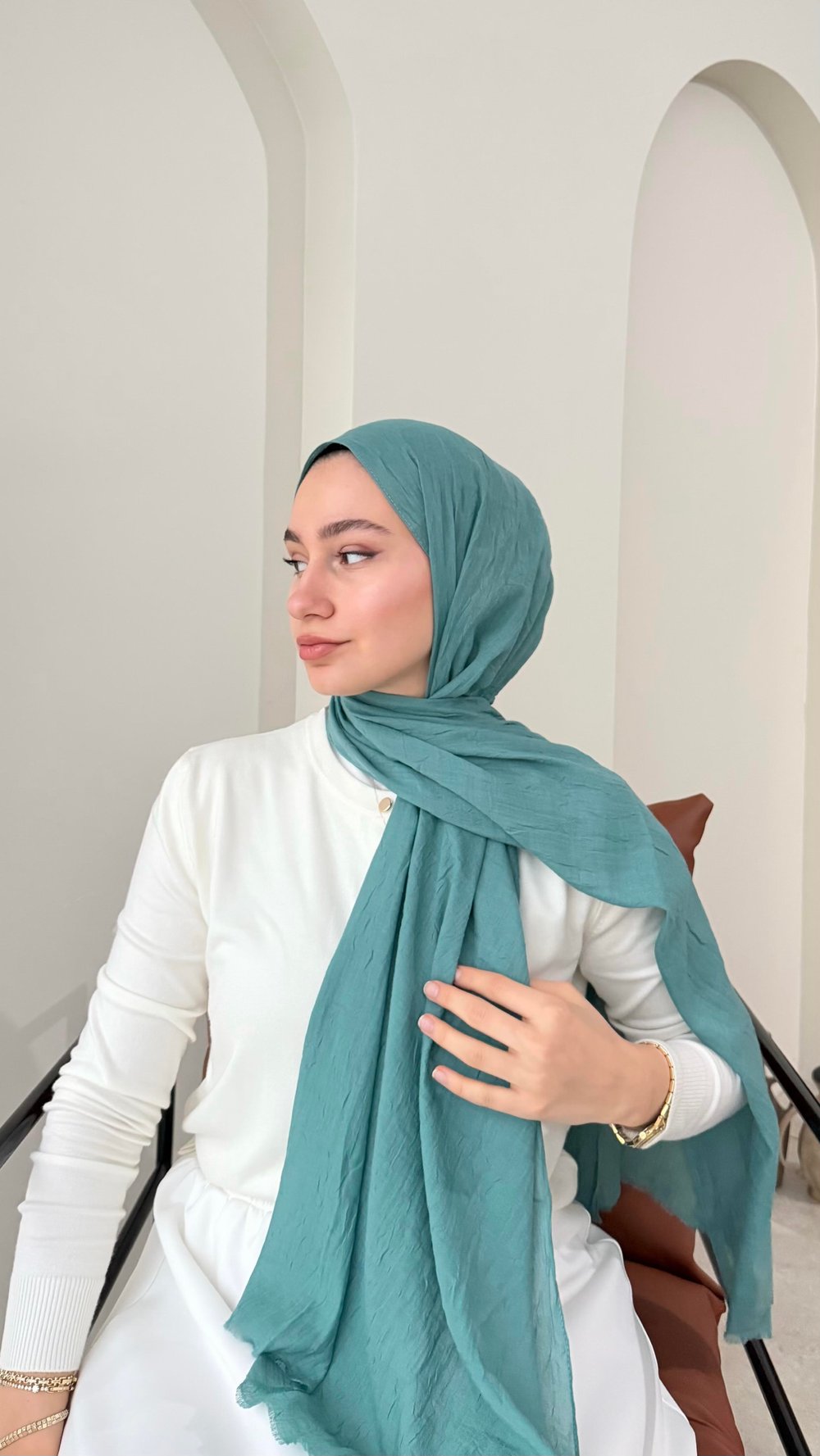 Leila Modal Pamuk Şal - Mint Yeşili