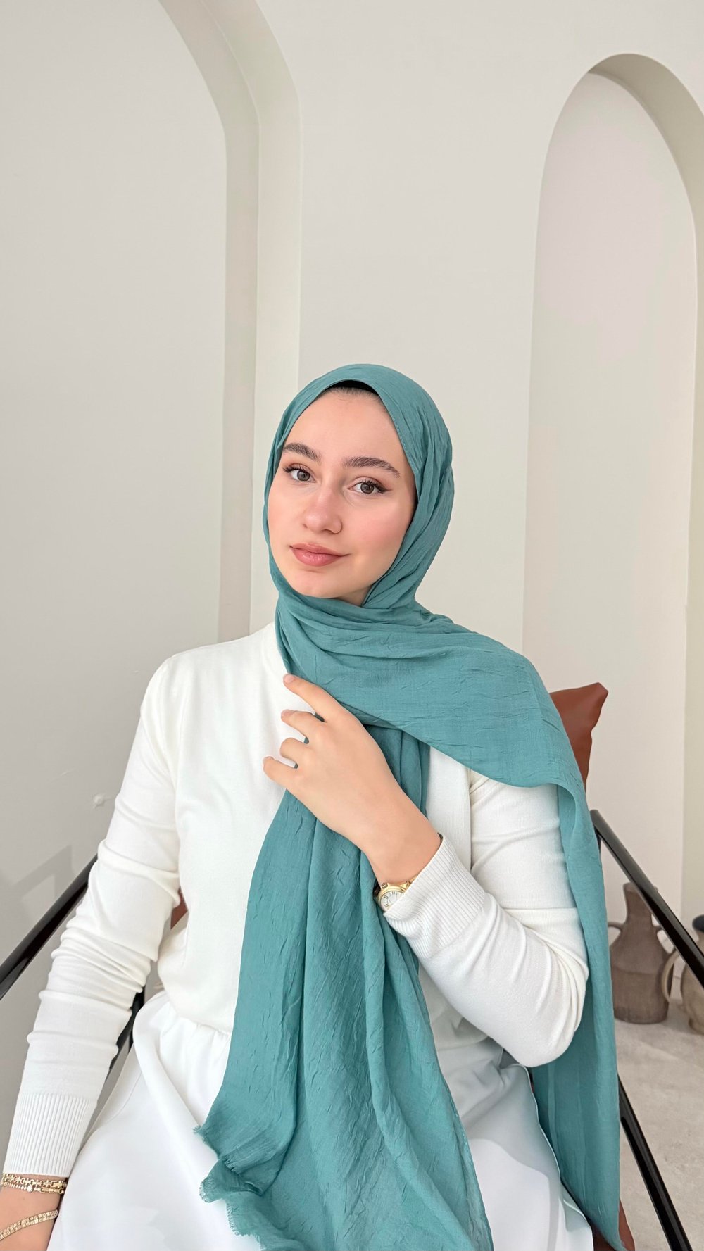 Leila Modal Pamuk Şal - Mint Yeşili