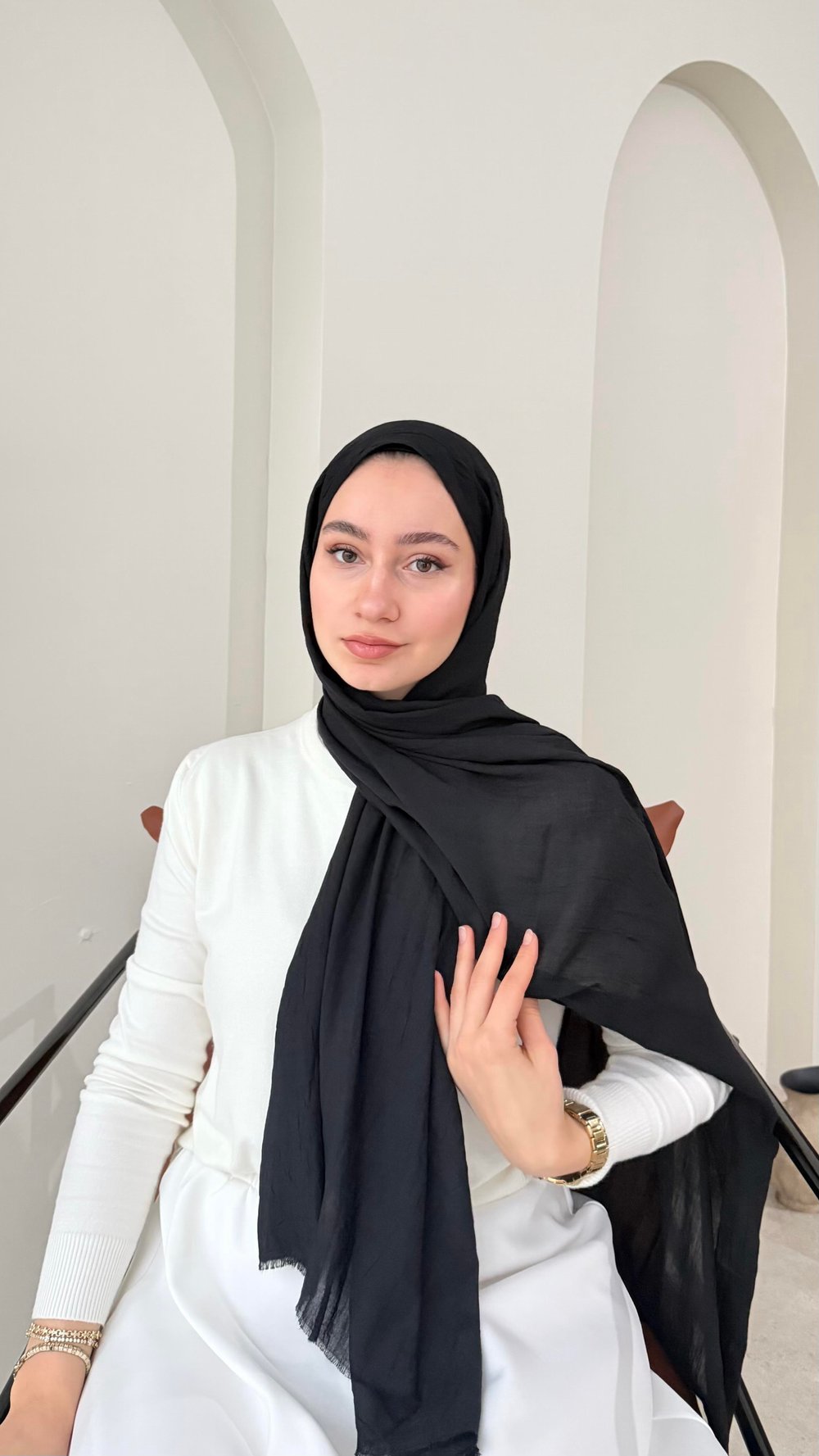 Leila Modal Pamuk Şal - Siyah