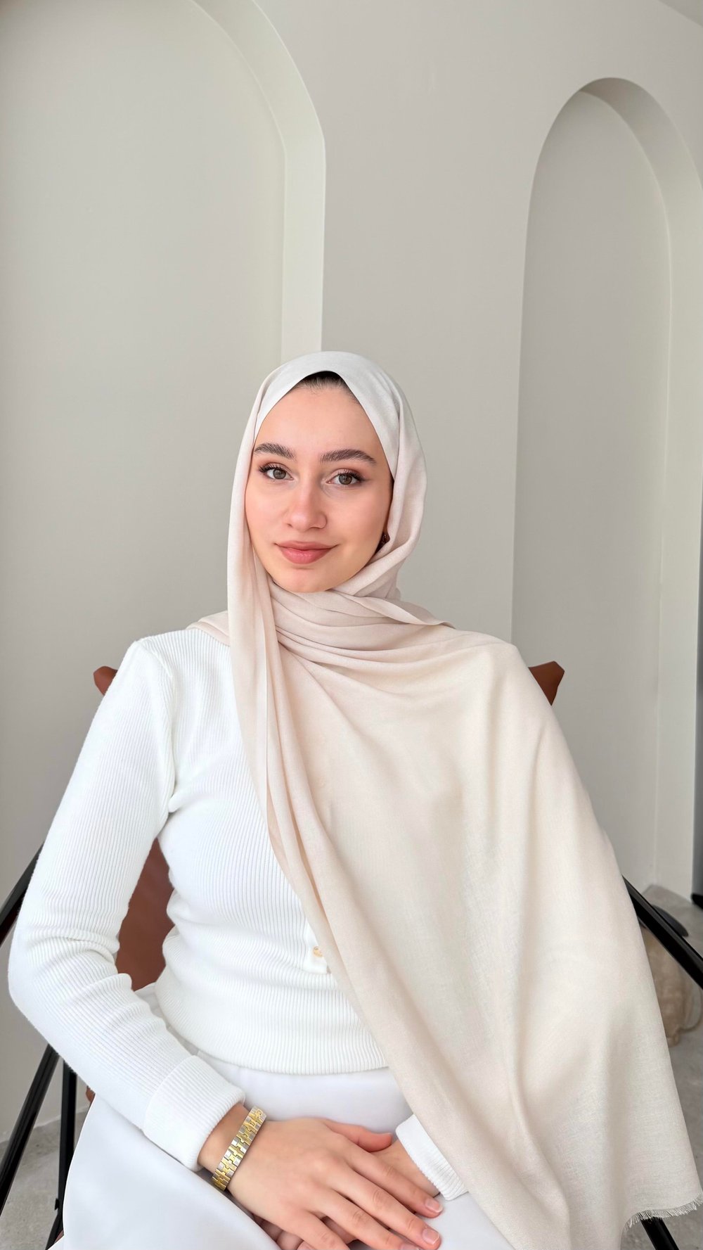 Lesa Kaşmir Viscon Şal - Bej