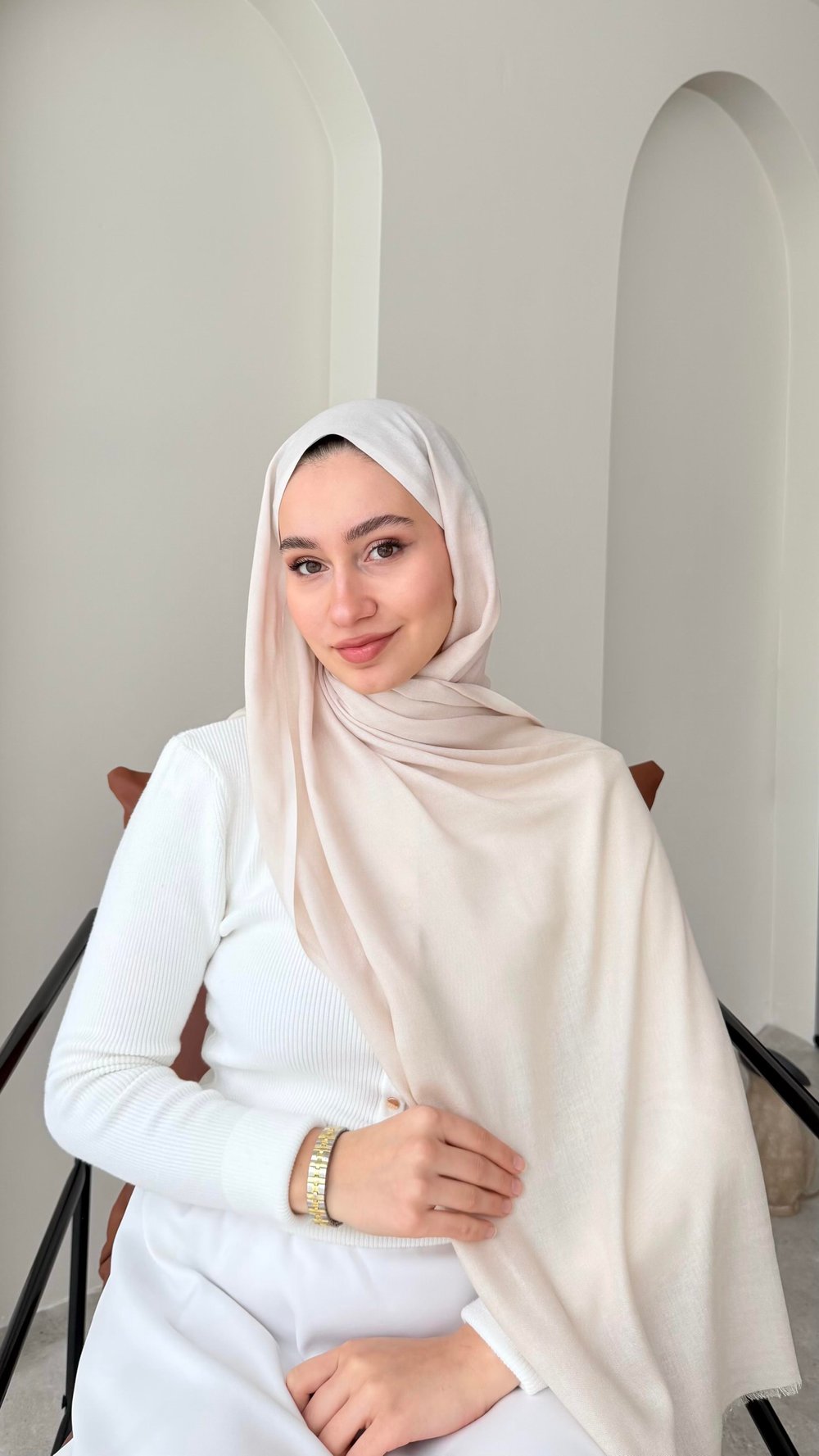 Lesa Kaşmir Viscon Şal - Bej