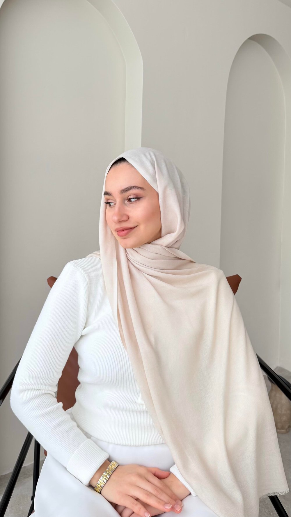 Lesa Kaşmir Viscon Şal - Bej