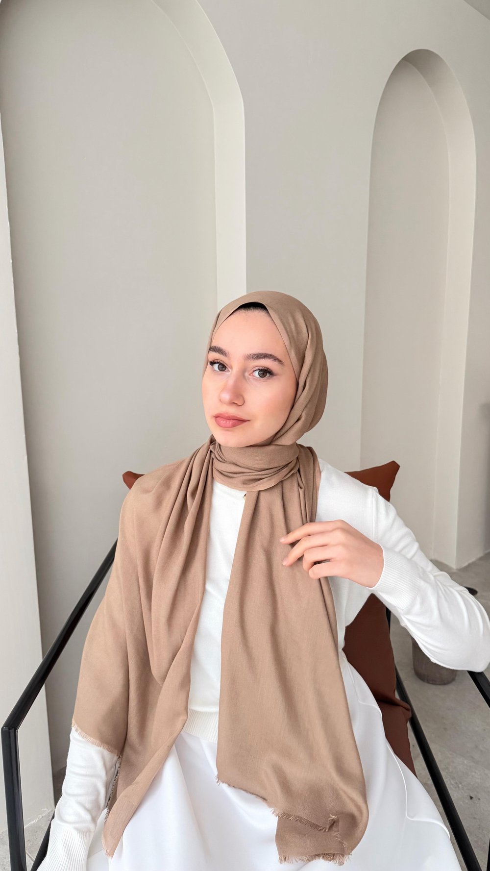 Lesa Kaşmir Viscon Şal - Camel
