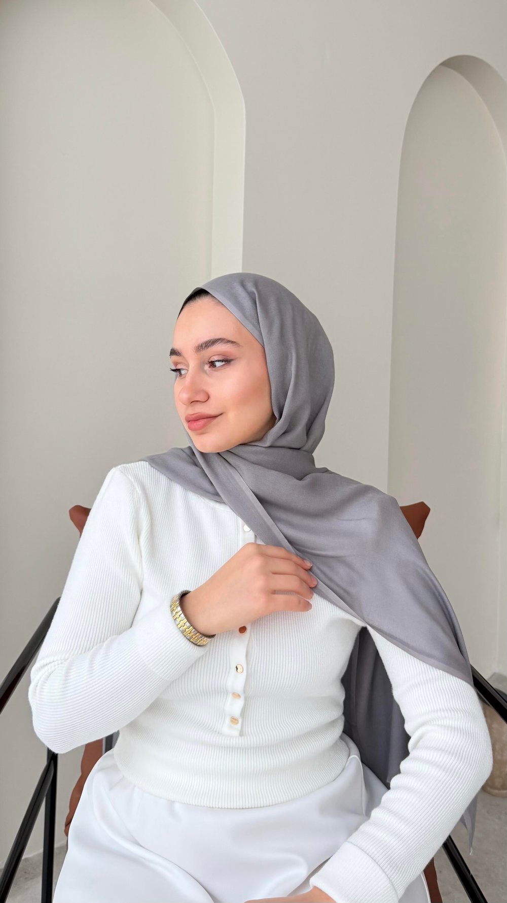 Lesa Kaşmir Viscon Şal - Gri