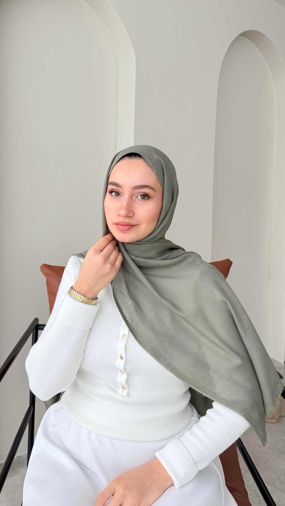 Lesa Kaşmir Viscon Şal - Soft Yeşil