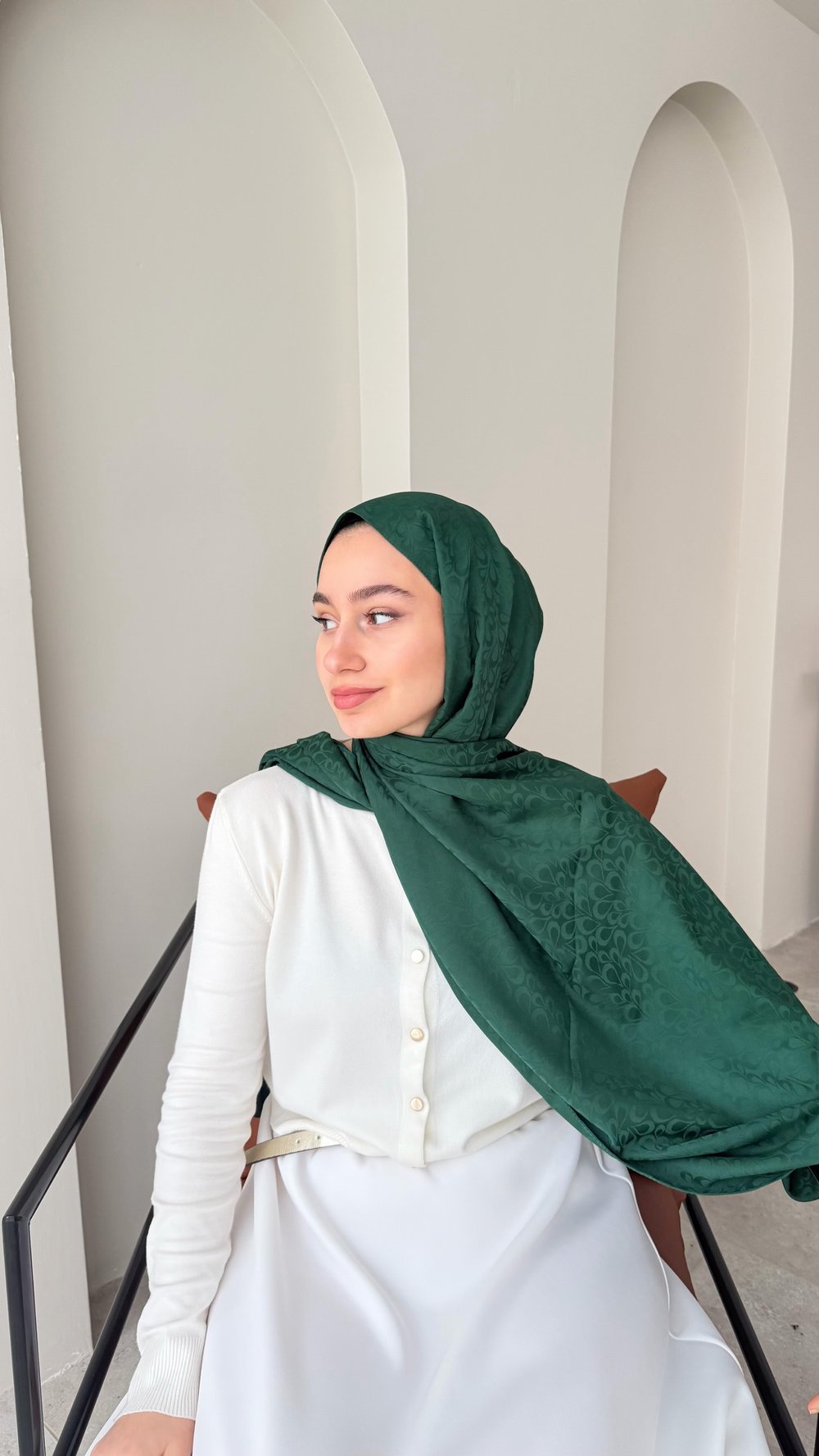 Liva İpeksi Jakar Şal - Zümrüt Yeşili