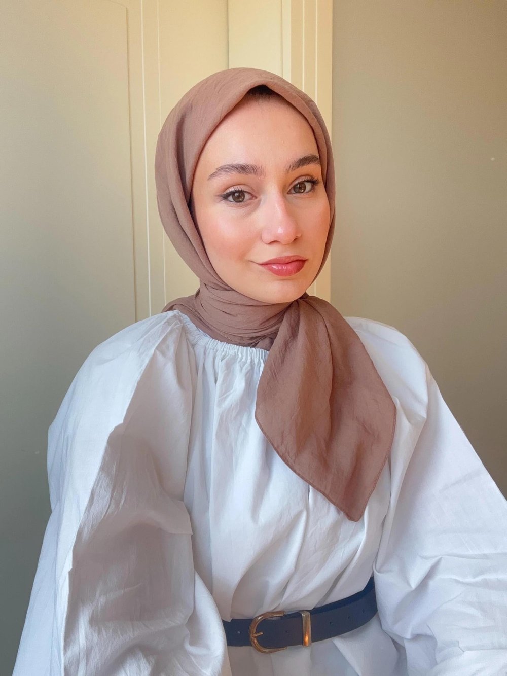 Lora Pamuk Eşarp - Koyu Vizon