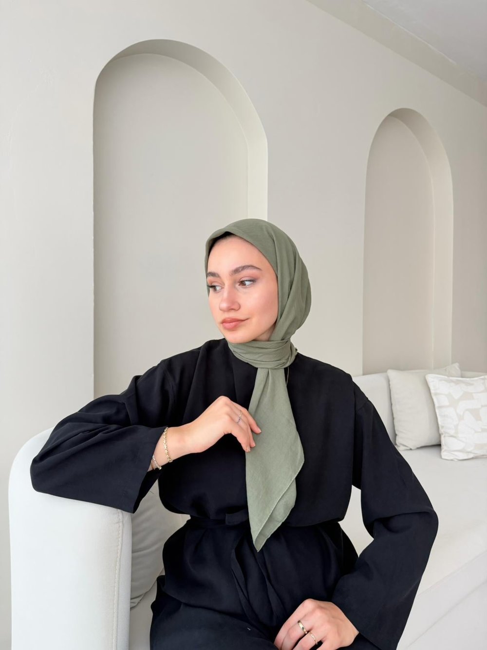 Lora Pamuk Eşarp - Soft Yeşil