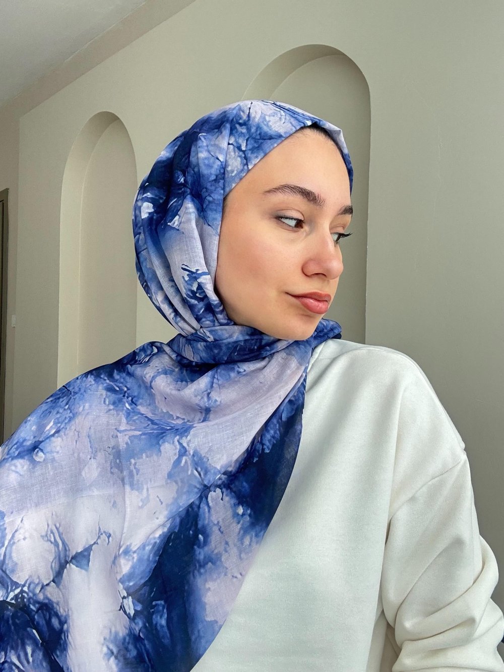 MARBLE COMFORT ŞAL - Lacivert