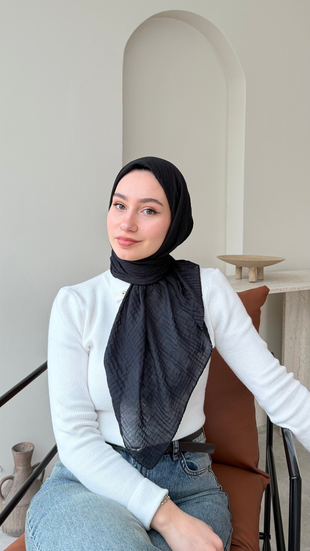 Perla Müslin Eşarp - Siyah