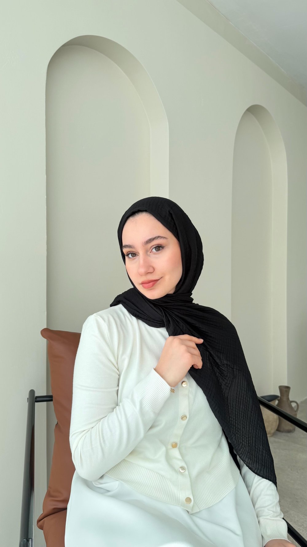 Perla Müslin Şal - Siyah